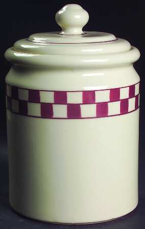 Red Checks Cookie Jar & Lid