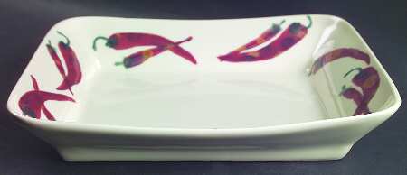 Chili Peppers 12" Rectangular Vegetable Bowl