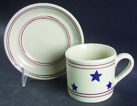 Stars & Stripes Flat Cup & Saucer Set