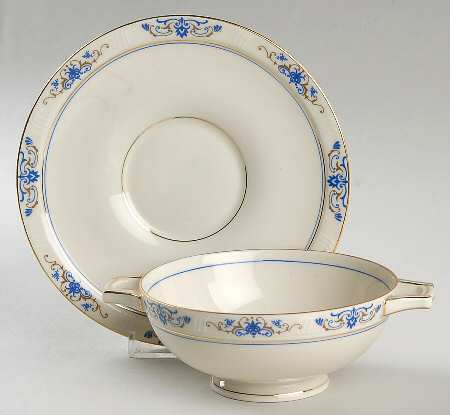 Eleonore Footed Cream Soup Bowl & Saucer Set