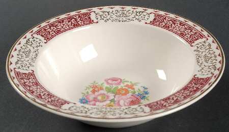 Royal Maroon Rim Cereal Bowl