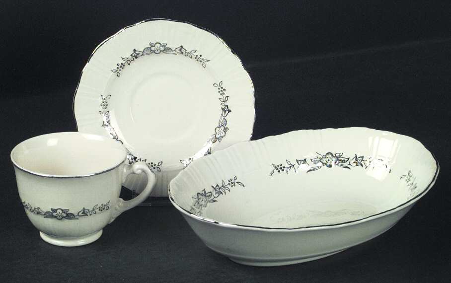 Platinum Wreath Footed Cup & Saucer Set