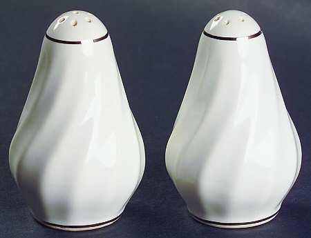 Silver Swirl Salt & Pepper Set by Homer Laughlin 