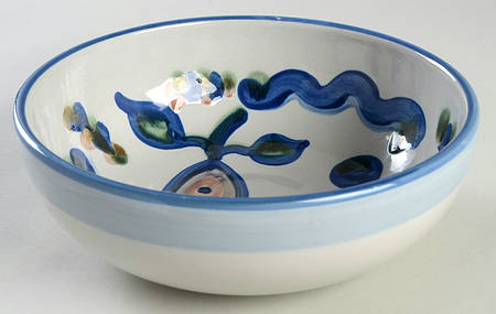 Pear and Grape Blue 8" Salad Serving Bowl