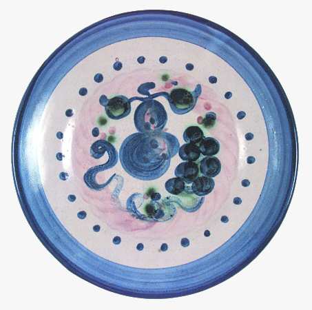 Pear and Grape Blue Salad Plate