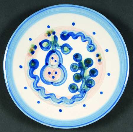 Pear and Grape Blue Salad/Dessert Plate