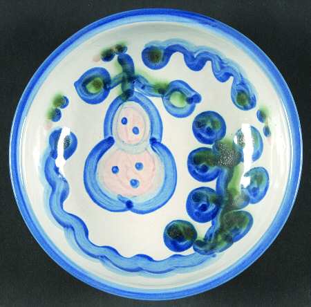Pear and Grape Blue Coupe Soup Bowl