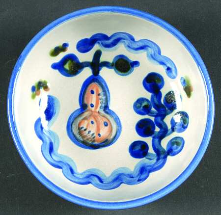 Pear and Grape Blue Coupe Cereal Bowl