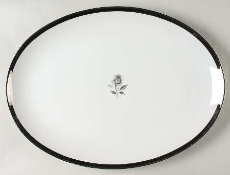 Midnight Rose 16" Oval Serving Platter