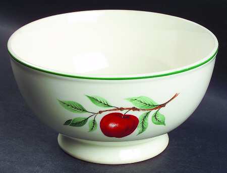 Red Apple (Rim Shape) Cranberry Bowl