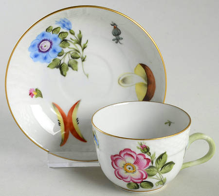 Fruits Necker Flat Demitasse Cup & Saucer Set