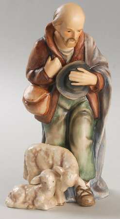 Nativity-Colored Tm3-Shepherd Standing W/Sheep - No Box