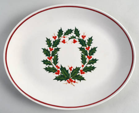 HLC76 RED 13" Oval Serving Platter