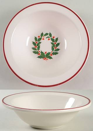 HLC76 RED Rim Cereal Bowl