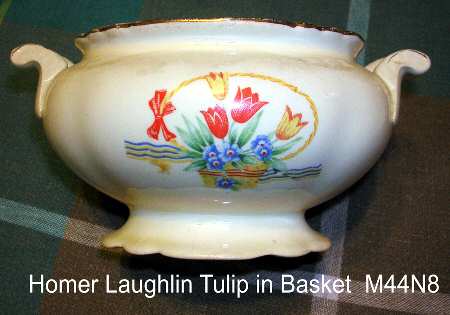 Tulips In A Basket Sugar Bowl No Lid