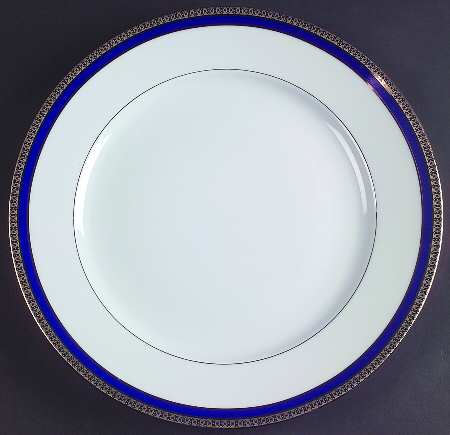 Symphonie Blue Platinum Large Dinner Plate by Haviland