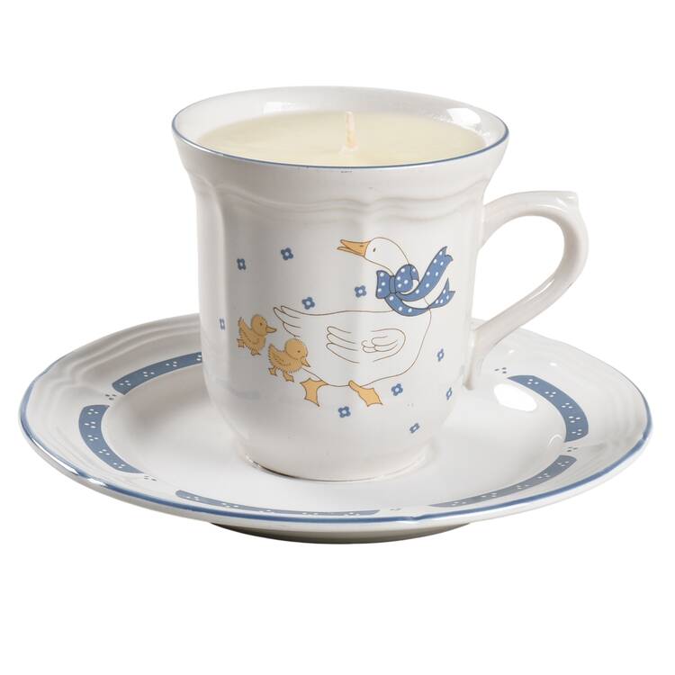 Country Goose Scented Cup & Saucer Candle-Vanilla  HC