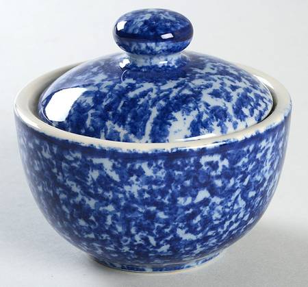 Jewel Tones Sapphire Sugar Bowl & Lid