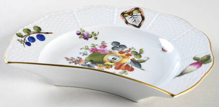 Fruit & Flowers Crescent Salad Plate