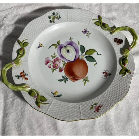 Fruit & Flowers 14" Handled Chop Plate (Round Platter)