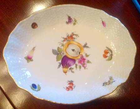 Fruit & Flowers 8" Oval Vegetable Bowl