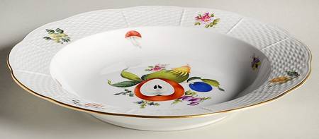 Fruit & Flowers Large Rim Soup Bowl