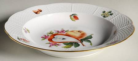 Fruit & Flowers Large Rim Soup Bowl