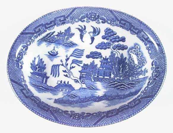 Blue Willow 10" Oval Vegetable Bowl
