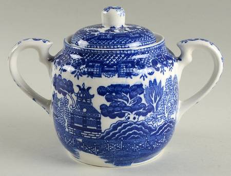 Blue Willow Sugar Bowl & Lid