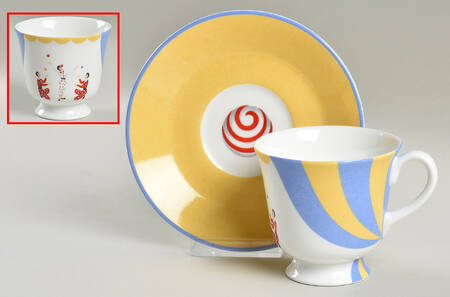 Circus Footed Cup & Saucer Set