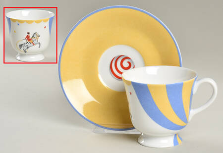 Circus Footed Cup & Saucer Set