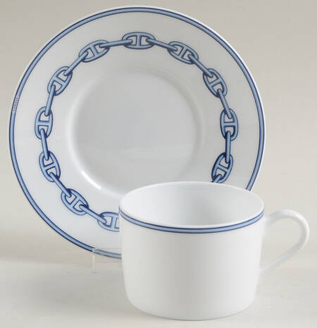 Chaine D'Ancre (Blue) Flat Cup & Saucer Set