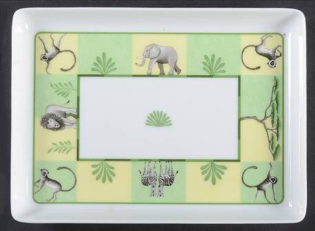 Africa Green-Yellow 6" Rectangular Tray by Hermes