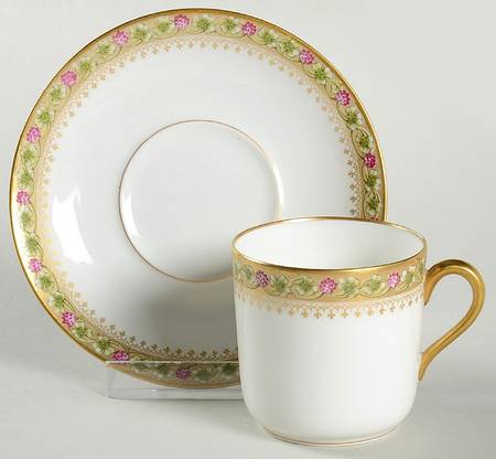 Schleiger 1079A Flat Demitasse Cup & Saucer Set