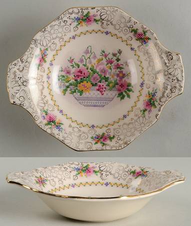 Old English Needlepoint Bon Bon