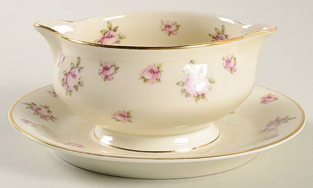 Chintz Gravy Boat with Attached Underplate