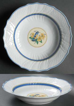 Elysee Azur Large Rim Soup Bowl by Hutschenreuther