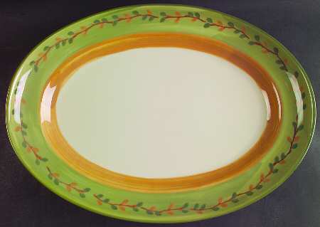 June Cherries 16" Oval Serving Platter