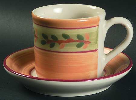 June Cherries Flat Cup & Saucer Set