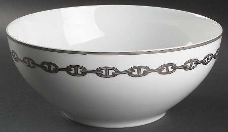 Chaine D'Ancre Gray (Platinum Trim) 10" Large Salad Serving Bowl