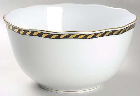 Candlelight Black 7" Round Vegetable Bowl by Herend