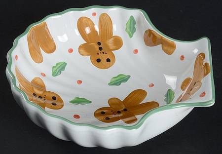 Gingerbread Man 6" Shell Shaped Dish