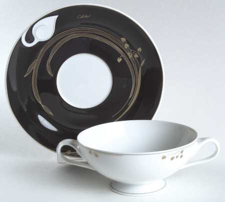 St Honore Footed Cream Soup Bowl & Saucer Set