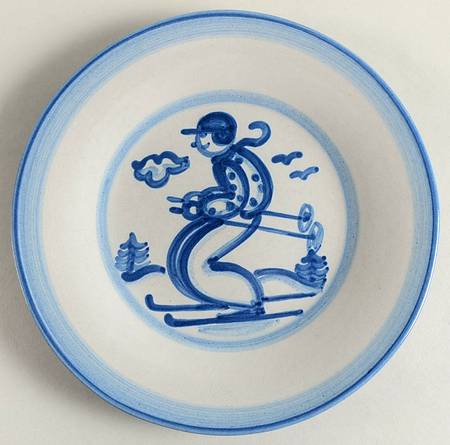 Skier Luncheon Plate