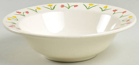 Tulips Rim Cereal Bowl