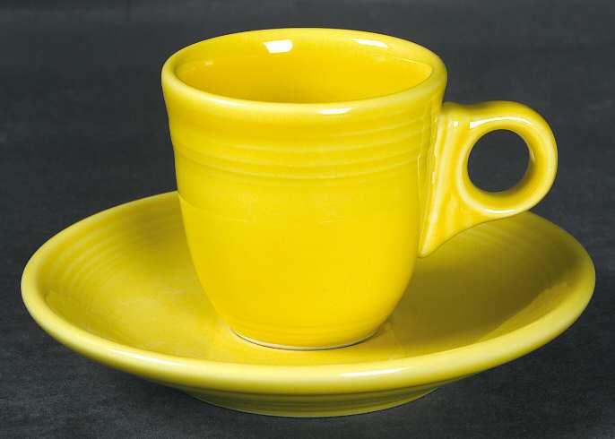 Fiesta Sunflower (Intro 2001) Flat Demitasse Cup & Saucer Set