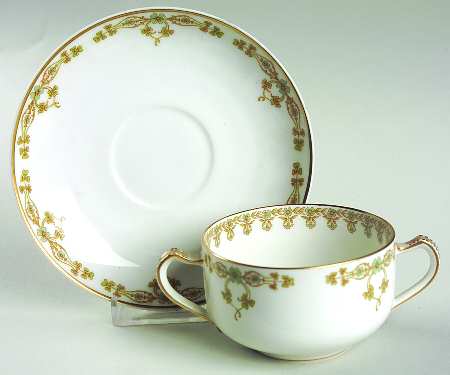 Schleiger 771b Flat Bouillon Cup & Saucer by Haviland