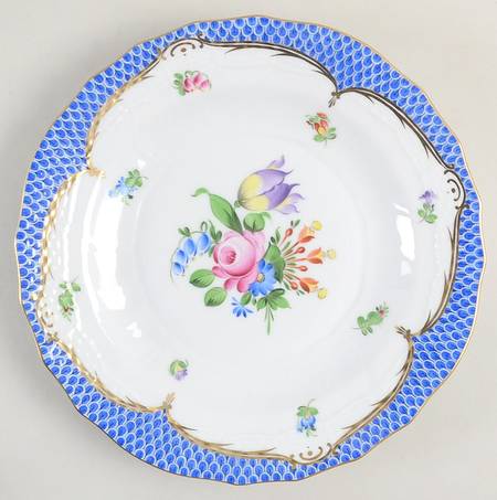 Printemps Blue Border Dessert Luncheon Plate
