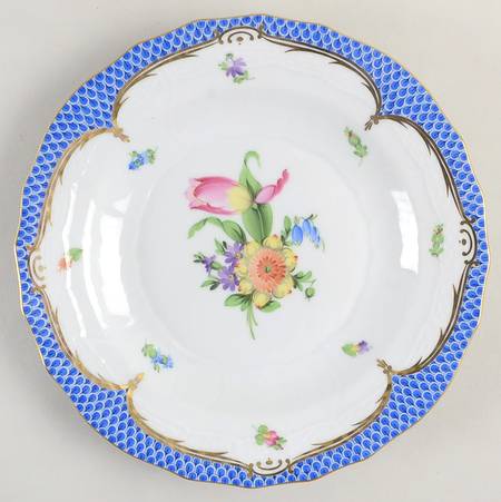 Printemps Blue Border Dessert Luncheon Plate