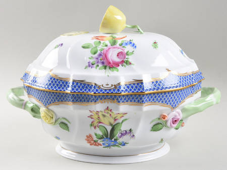 Printemps Blue Border Oval Tureen & Lid